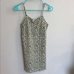 Chic Olive Leopard Print Mini Dress